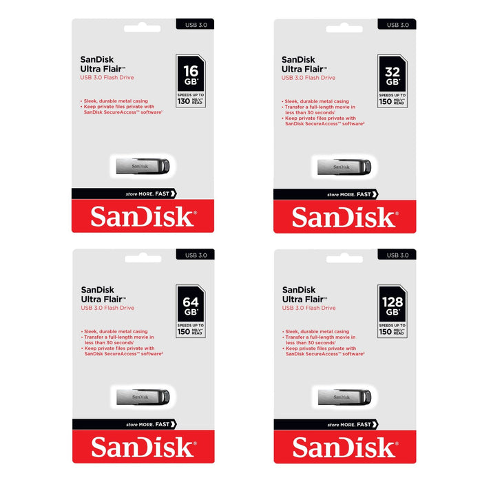 SanDisk Ultra Flair USB 3.0 Flash Drive 16GB - 32Gb - 64GB - 128GB