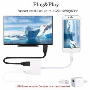 Lightning Digital AV to HDMI Adapter | Mirror content on iPad & iPhones on your HDMI-equipped TV with 1080p resolution.